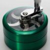 3 parts aluminium herb grinder with handle - Green